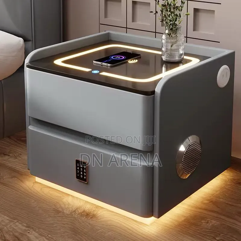 Bedside Table With Drawer Storage / Built-in Hidden Safe
