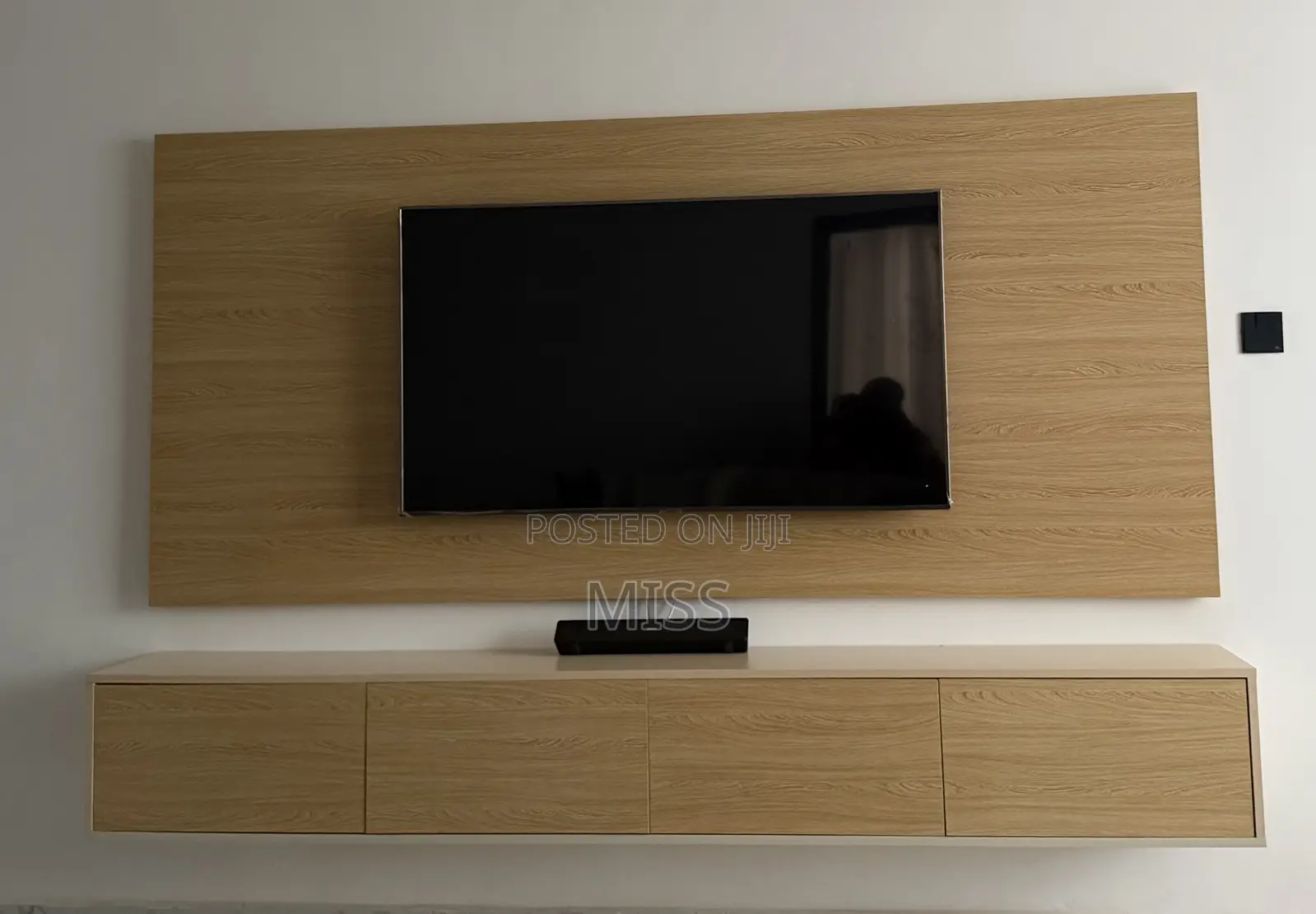 Already Made 8ft Floating TV Console With Matching Feature Wall Panel