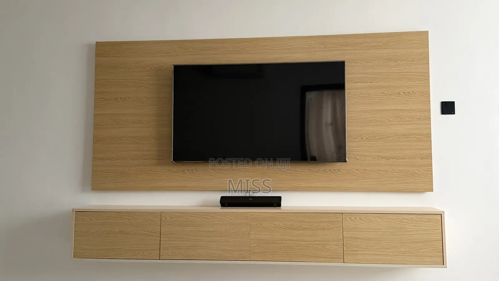 Already Made 8ft Floating TV Console With Matching Feature Wall Panel