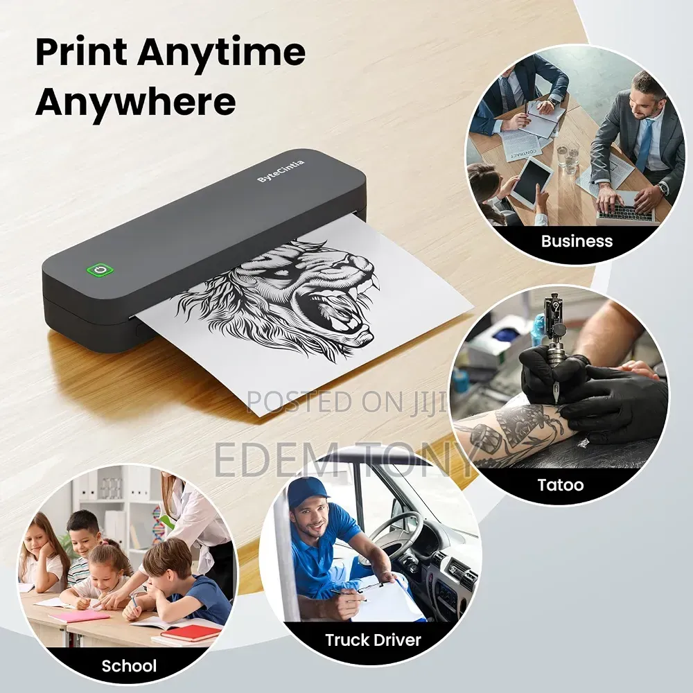 ByteCintia Portable Bluetooth Thermal Multi-Size A4 Printer