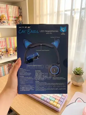 Hype Cat Ears Bluetooth Wired LED Gaming Headphone With Mic