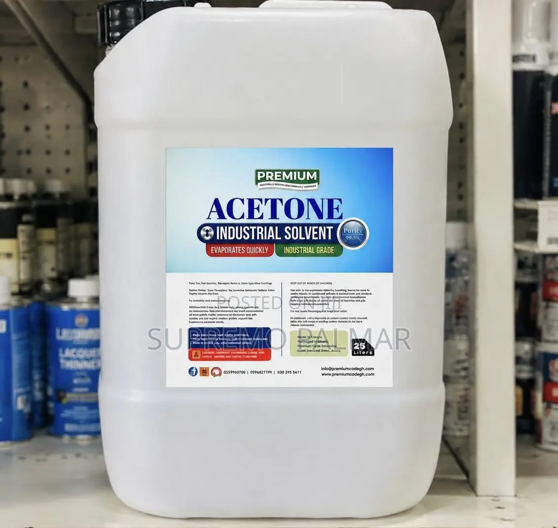 Premium Industrial Acetone 25 Liters – Evaporating Industrial Solvent