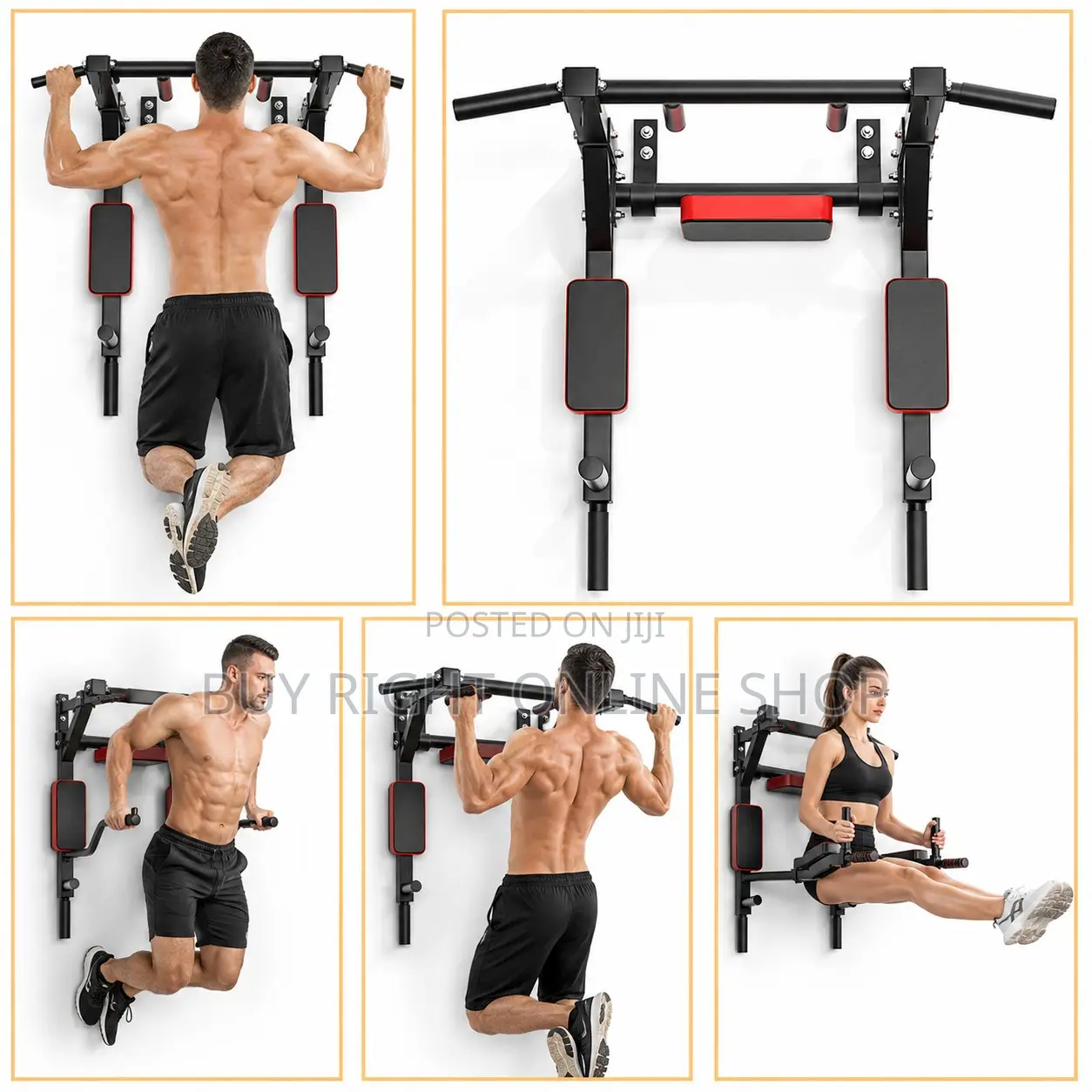 5-in-1 Wall Mounted Pull-Up/Chin-Up Bar Dip Station for Home/Gym