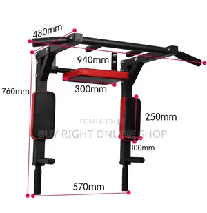 5-in-1 Wall Mounted Pull-Up/Chin-Up Bar Dip Station for Home/Gym