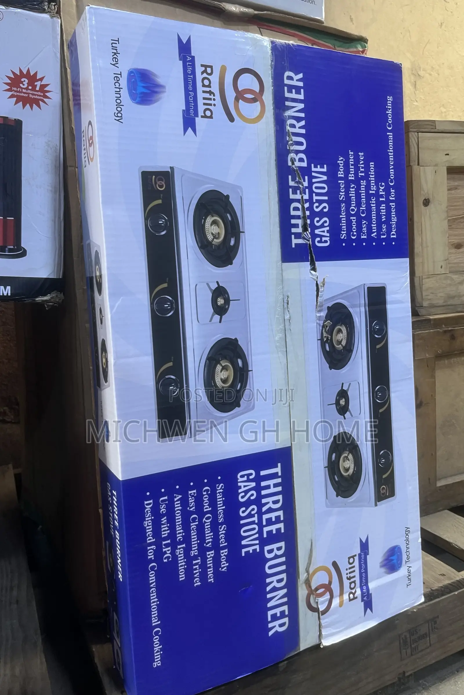 Rafiiq 3 Burner Gas Stove(Not Glass)