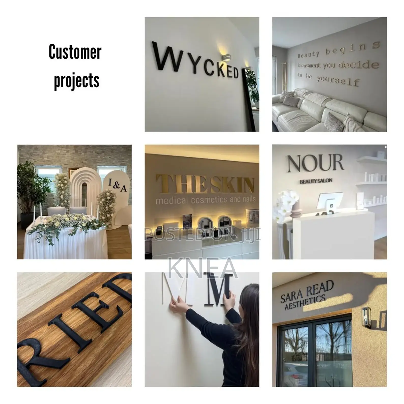 Custom 3D Letter Logo Lettering for Your Unique Wall Design Decor