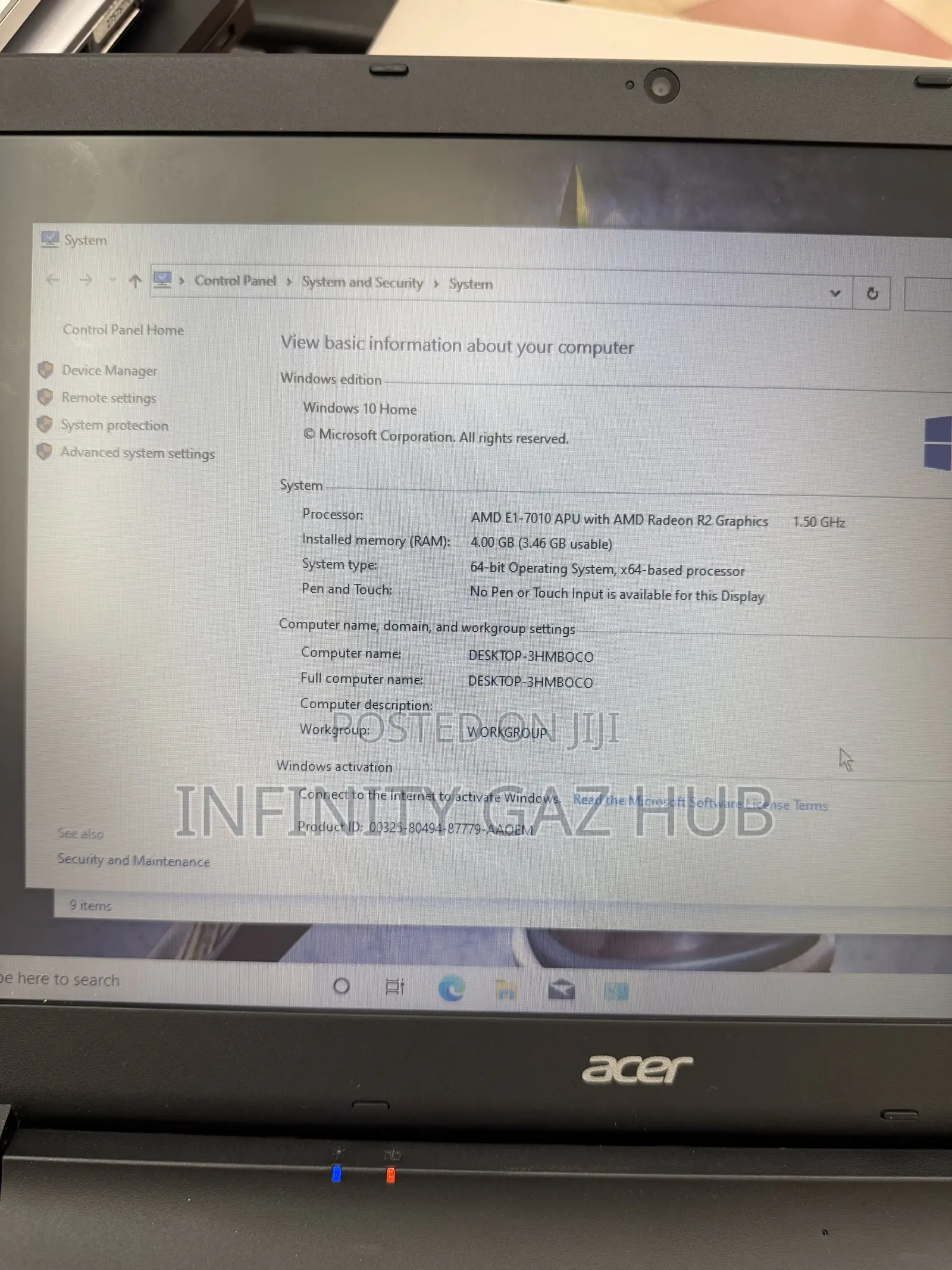 Laptop Acer Aspire 5 4GB AMD A4 HDD 500GB