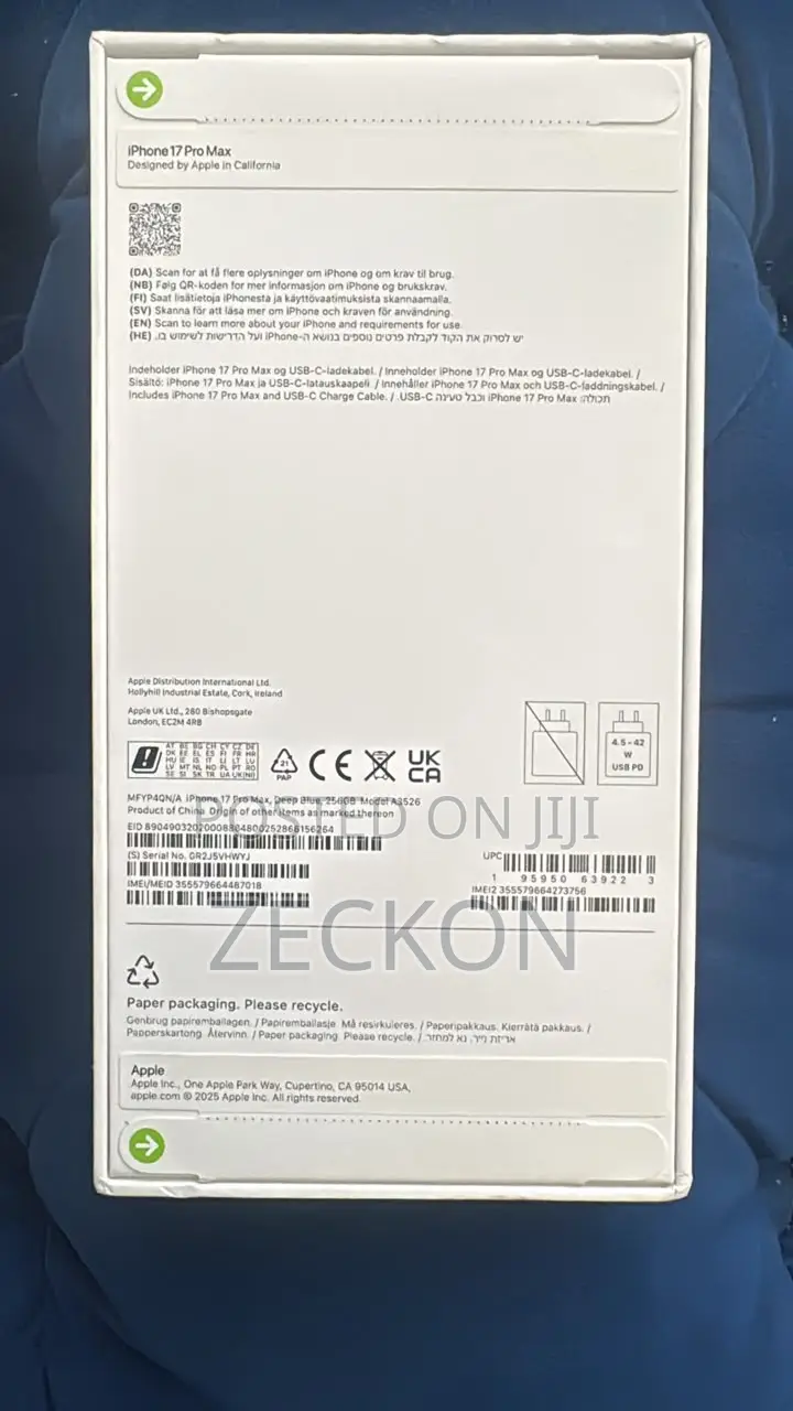 New Apple iPhone 17 Pro Max 256 GB Blue