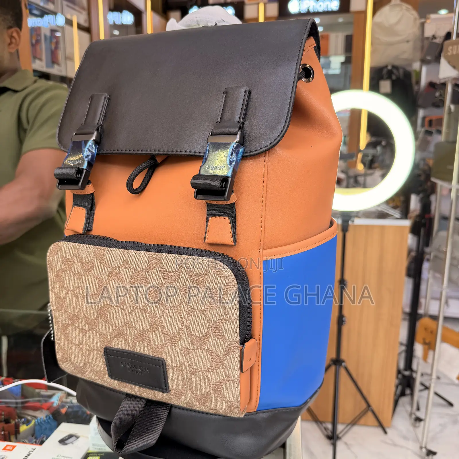 Coach League Flap Backpack Signature