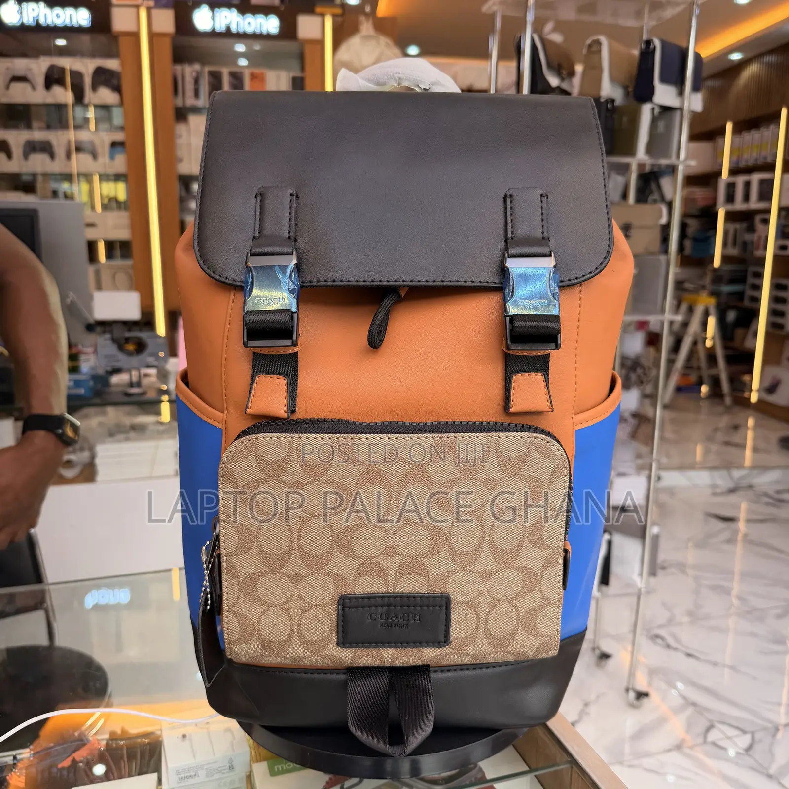 Coach League Flap Backpack Signature