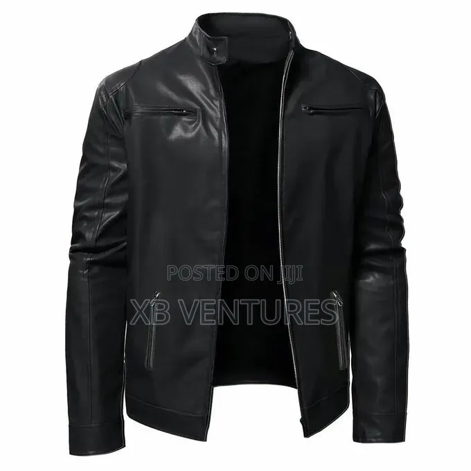 Men's Business Cardigan Leather Jacket