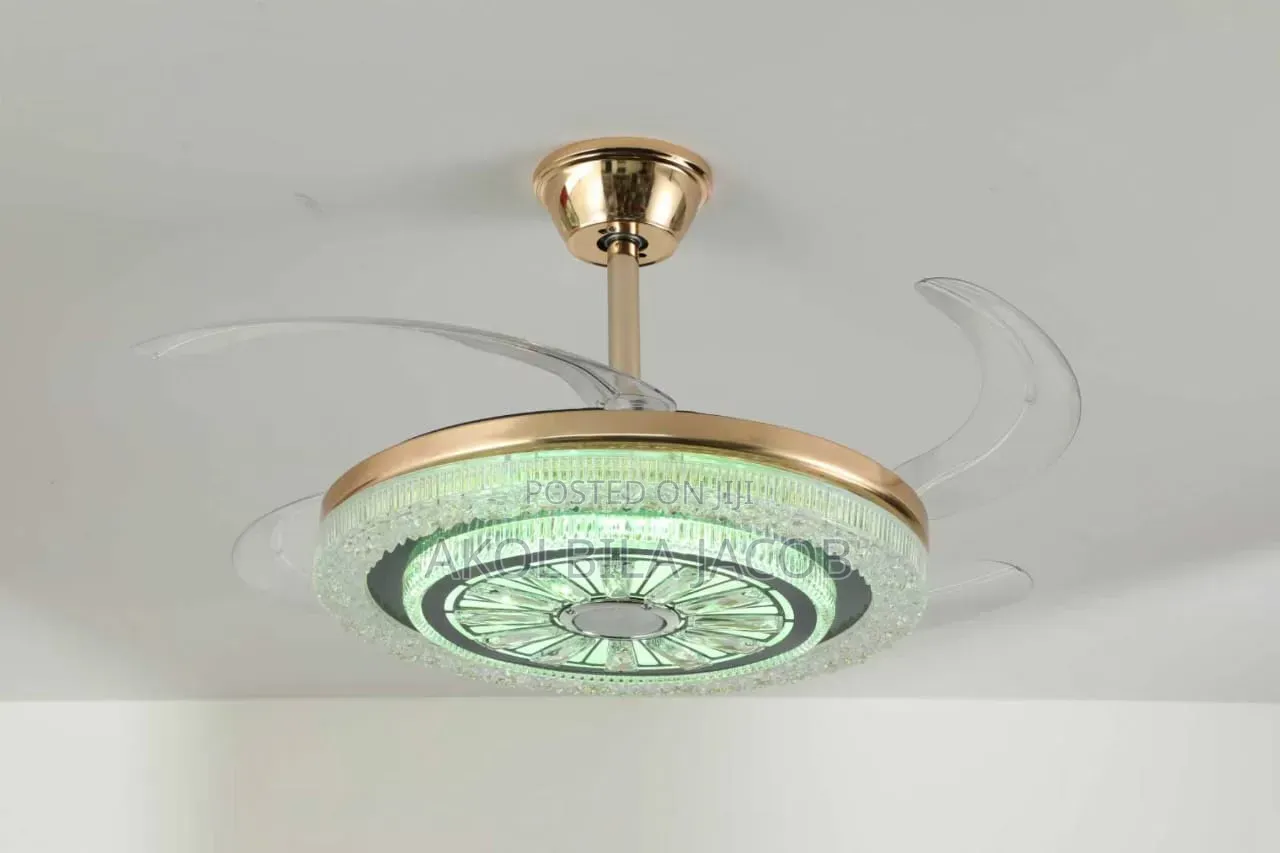 Crystal Celling Fan Light With Bluetooth Speaker