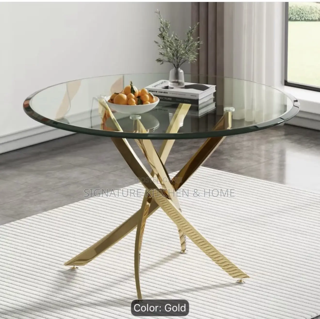 Glass Table 4 Chairs Dinning Set
