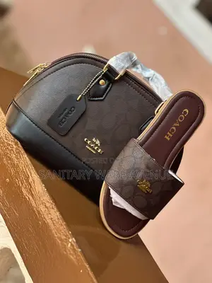 Coach Bag + Slippers _ Coffee Brown Bag + Slippers