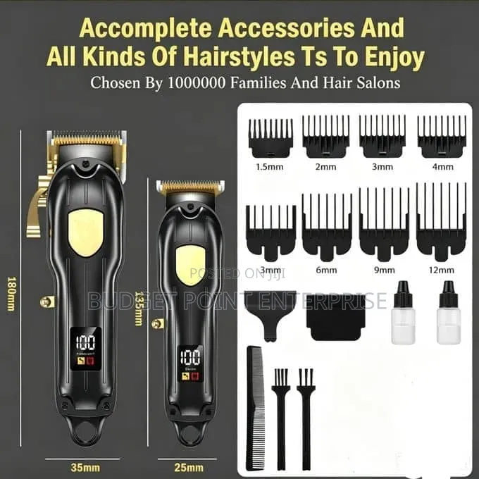 2in1 Rechargeable Hair Clippers Led Display With Accessories