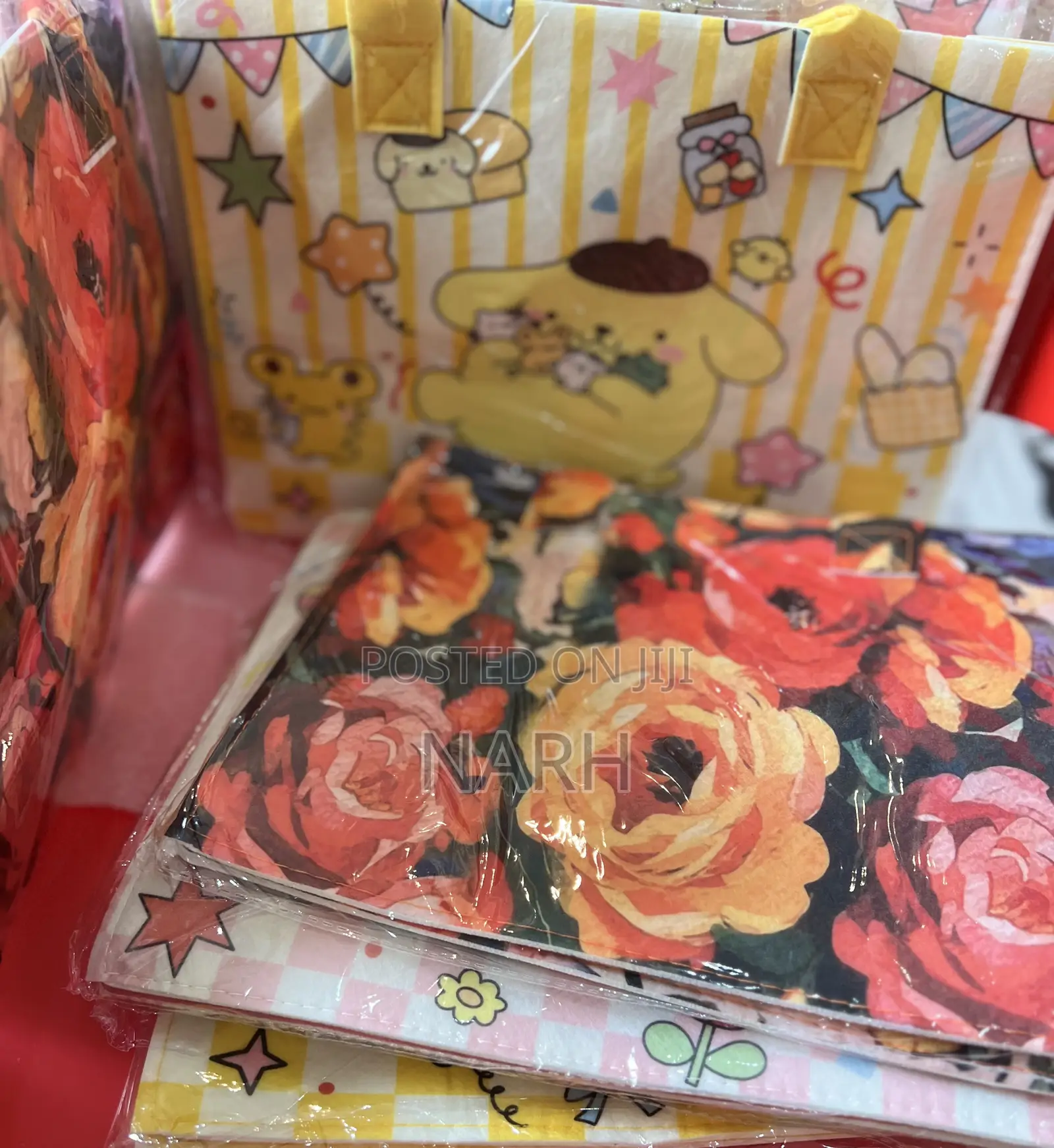 Floral and Multi Colored Felt Bags