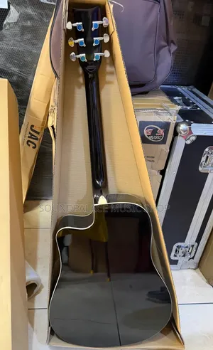 Fender Brand Acoustic Guitar With a Glossy Black Finish.