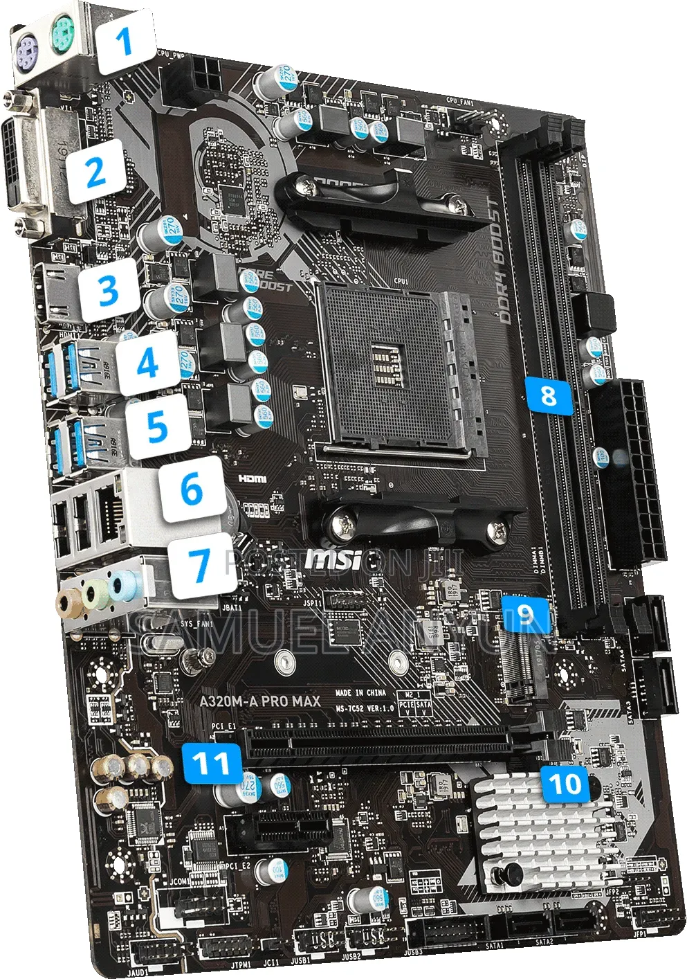Msi Motherboard + Amd Ryzen 3 1200 + 16gb Ram and a 128gb NVMe SSD