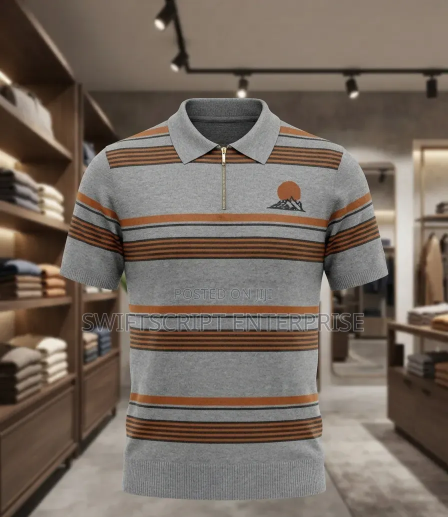 Men Quality Short-Sleeve Knit Polo Shirt