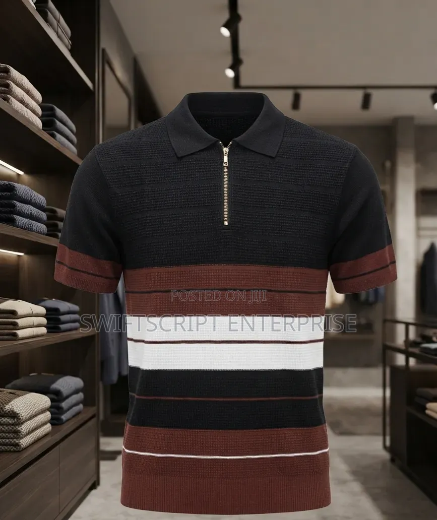Men Quality Short-Sleeve Knit Polo Shirt