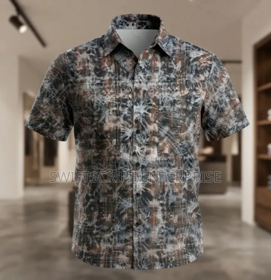Men Quality Short-Sleeve Button-Down Shirt