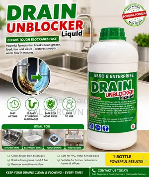 Kitchen Sink Drain Unblocker Liquid (1L) – Fast-Acting Clog Remover