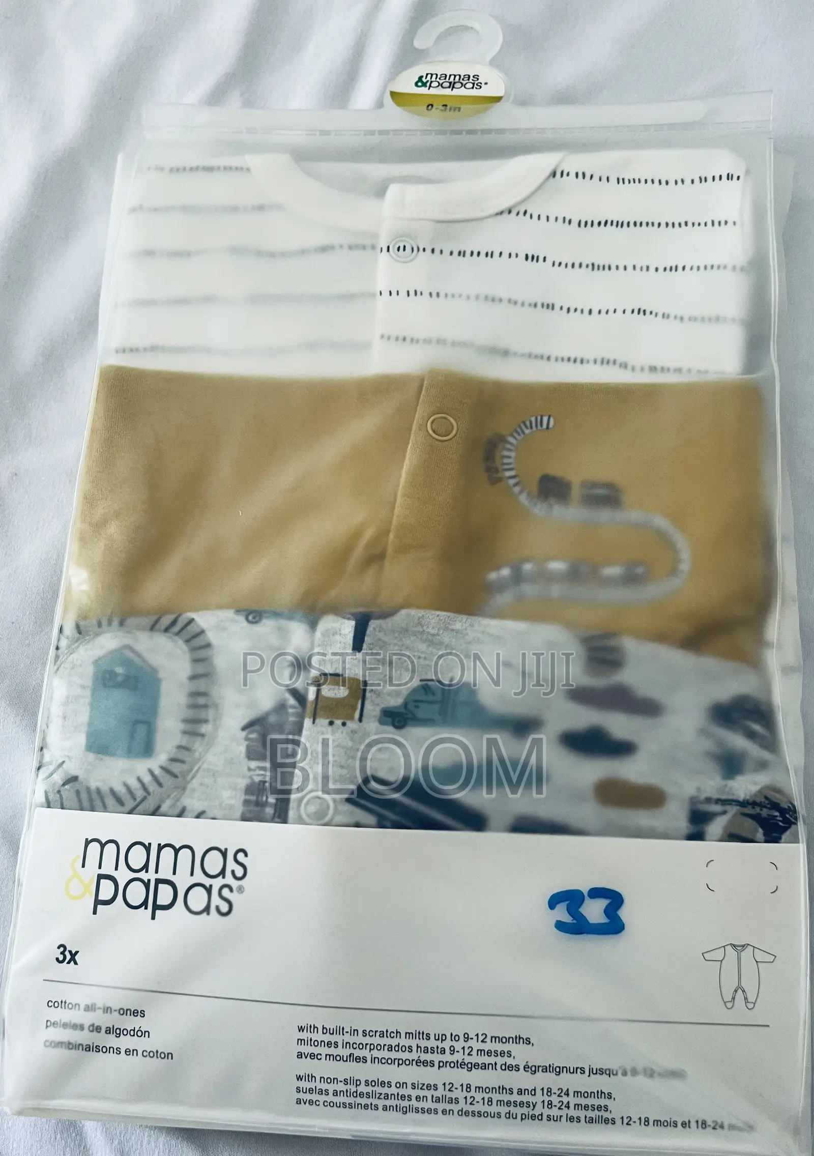 Mamas Papas 3- Pack Sleepsuits