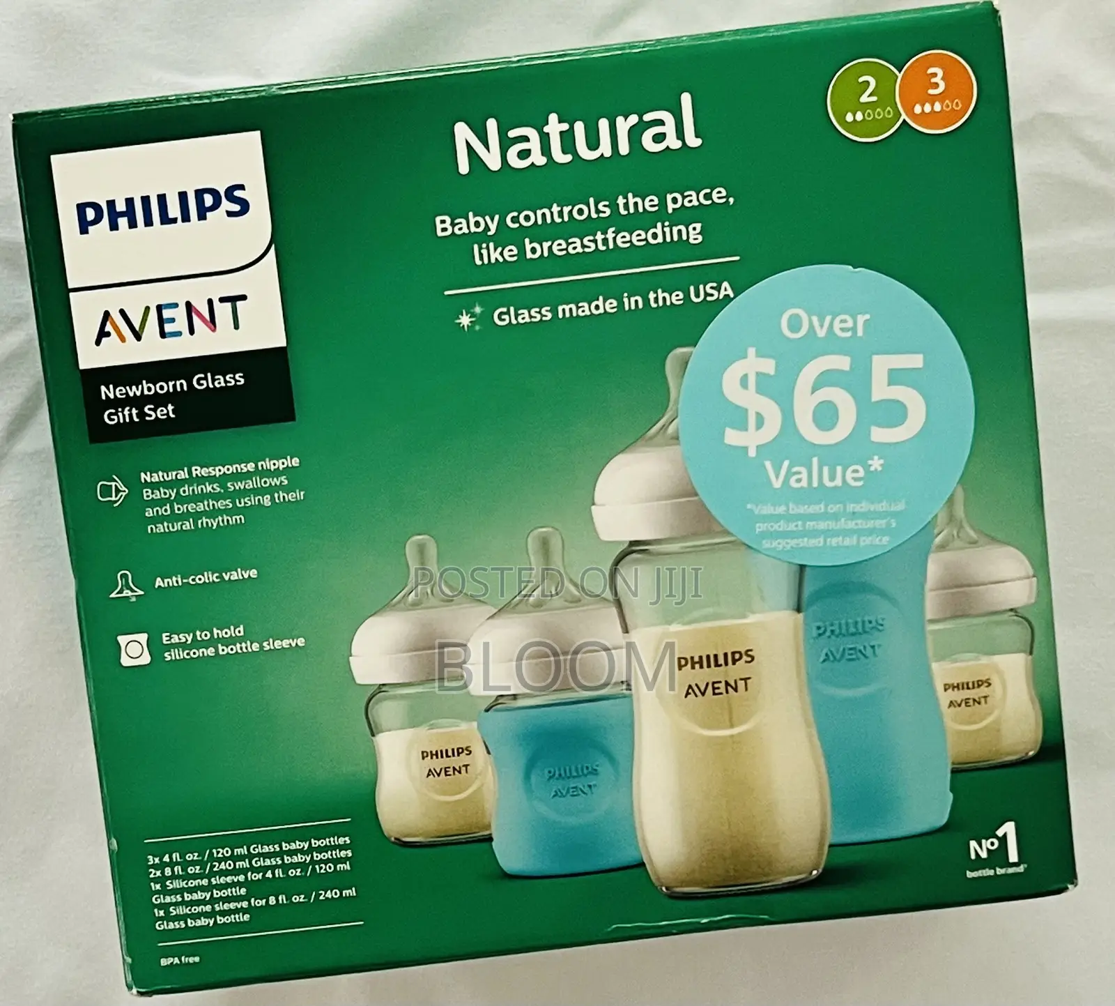 BRAND NEW Philips Avent Natural Glass Baby Bottle Gift Set
