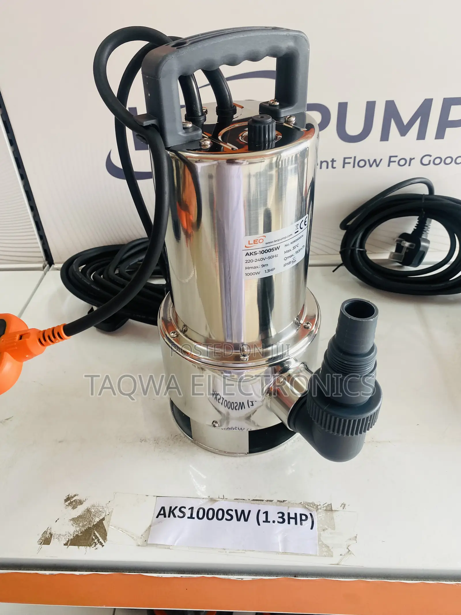 New Stainless 1.3hp Submersible Pump