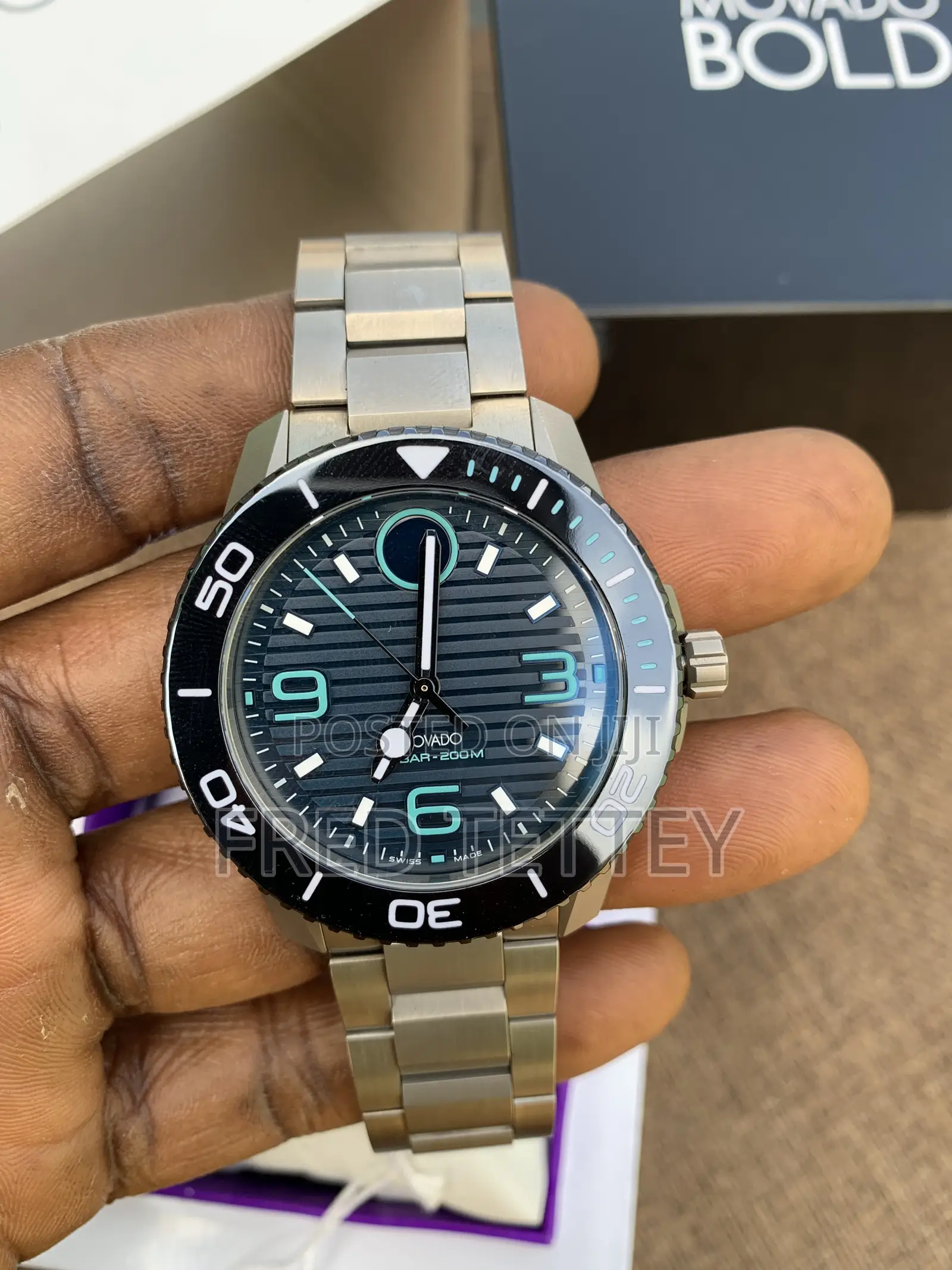 Movado Bold Titanium Quartz Blue Dial 45mm Men's Watch