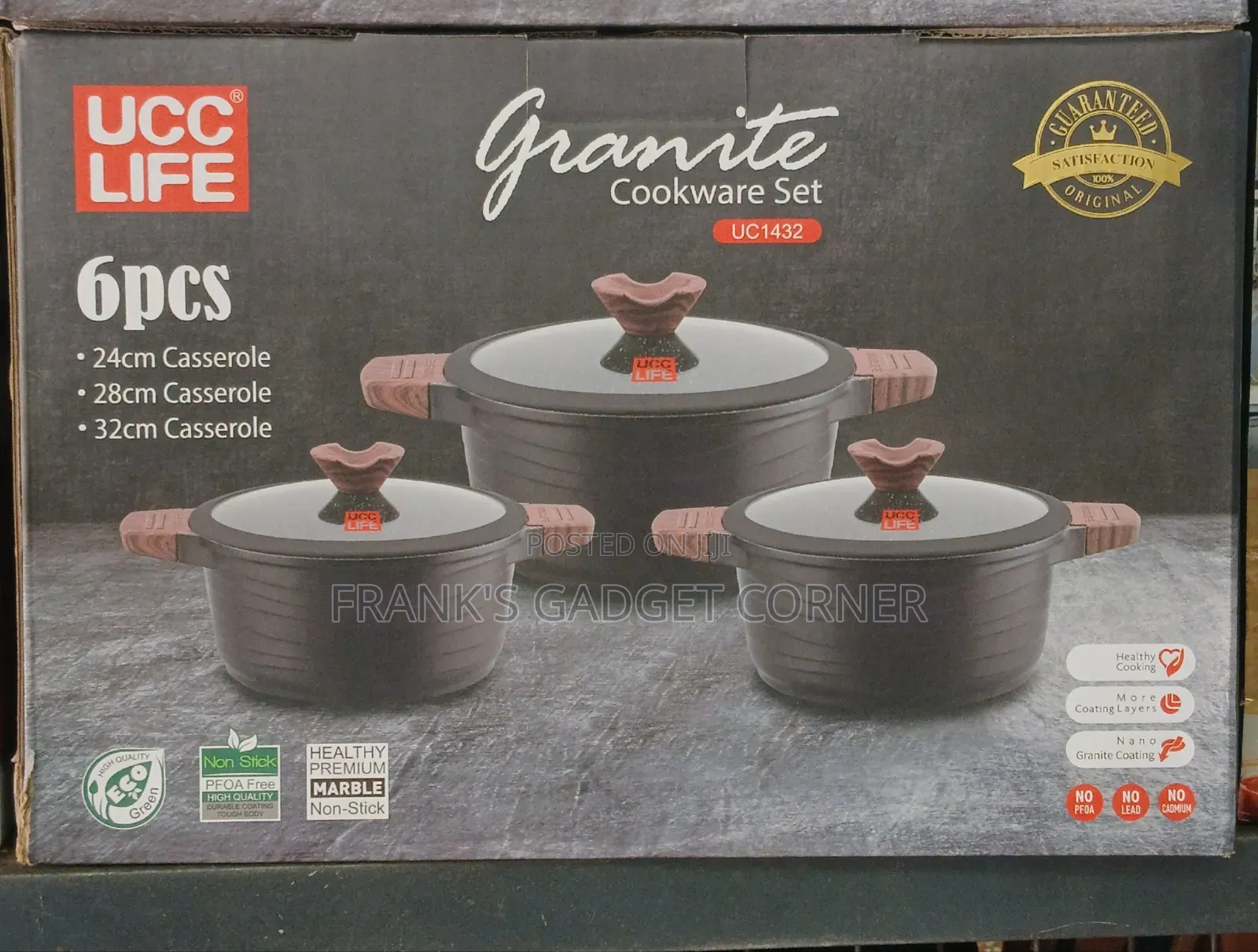 UCC LIFE 6-Piece Granite Cookware Set