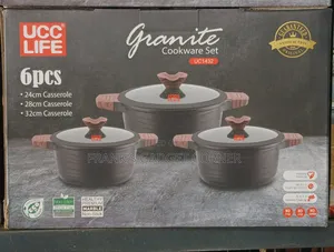 UCC LIFE 6-Piece Granite Cookware Set