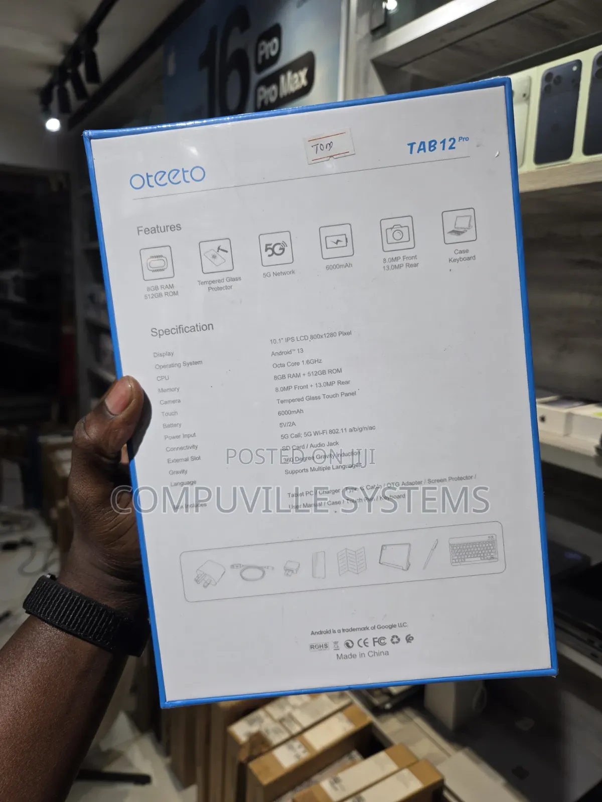 New Oteeto TAB 12 Pro 512 GB Black
