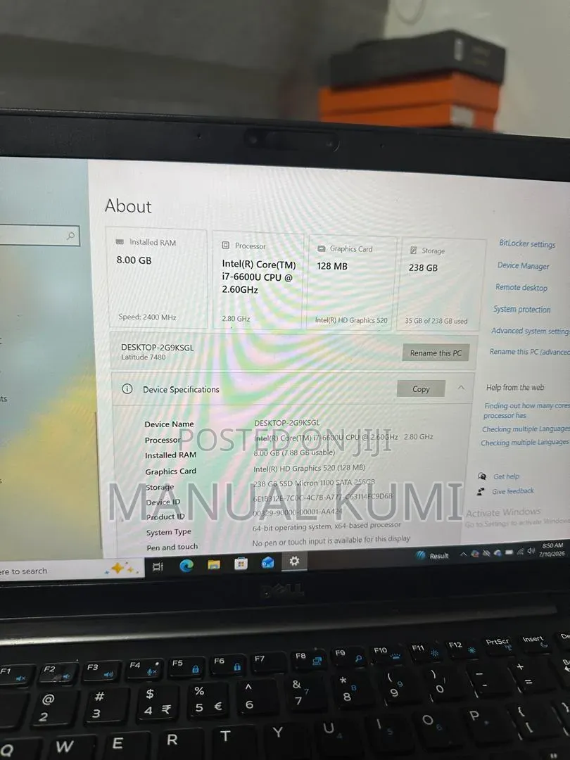 Laptop Dell Latitude 7480 8GB Intel Core i7 HDD+SSD 256GB