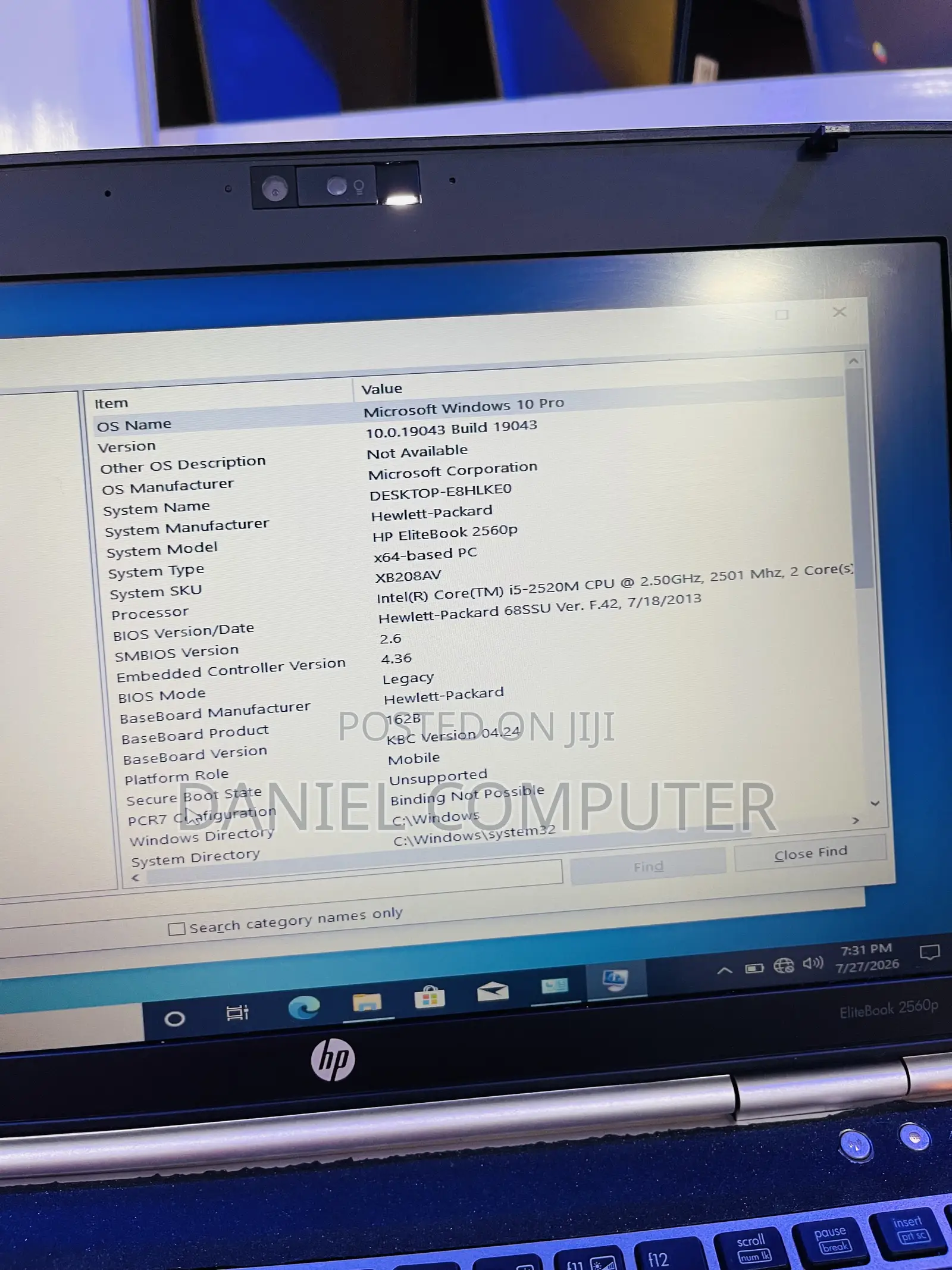 Laptop HP EliteBook 2560P 4GB Intel Core i5 SSD 128GB