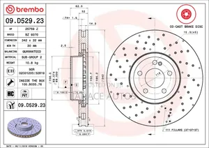 2x Brembo Brake Disc FRONT MERCEDES C-Class 4Matic