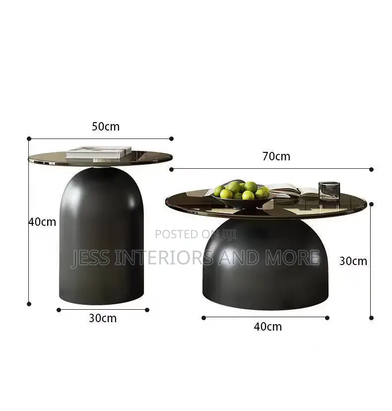 Round Center Table (Smoked Glass Top)