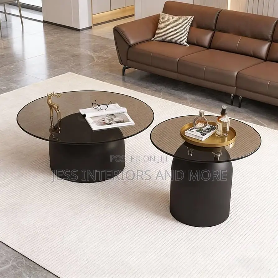 Round Center Table (Smoked Glass Top)