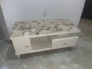Elegant Luxury Marble-Top Center Table With Drawers
