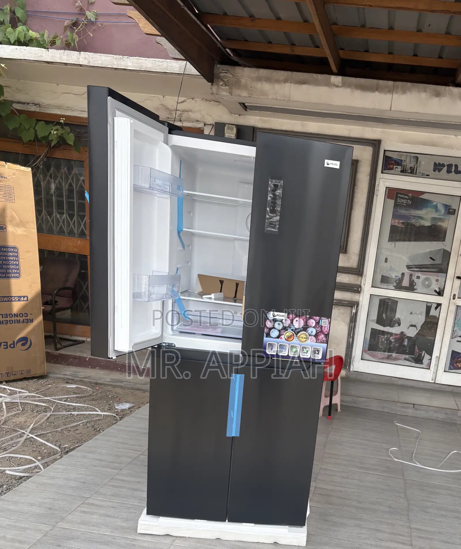 Check Out Durable Pearl Side by Side 4 Door Refrigerator(Gray).