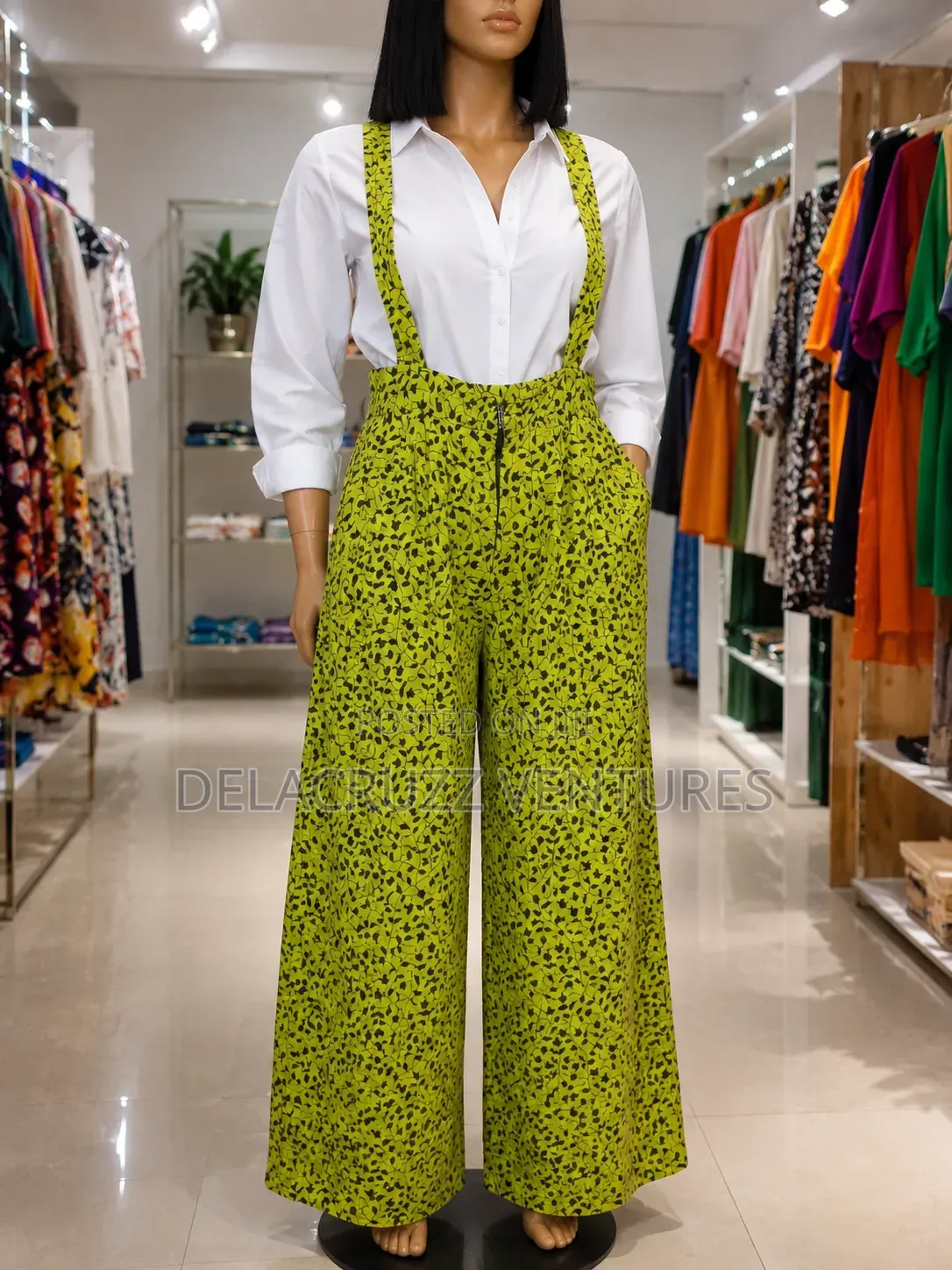Ankara African Print Suspender Trousers