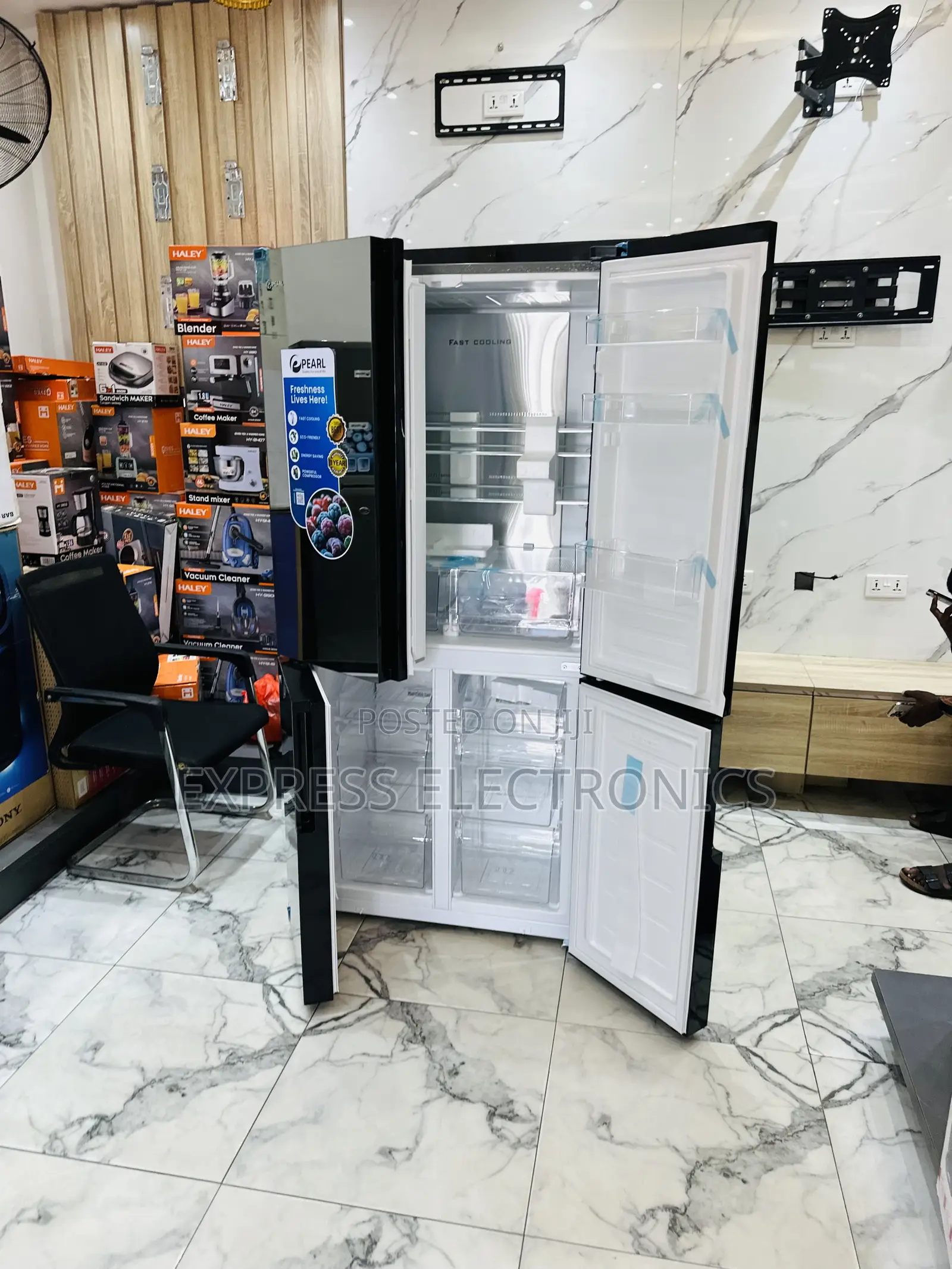 Hot Deals on Pearl PF-630mdbg-2gb 482L Double Door Fridge