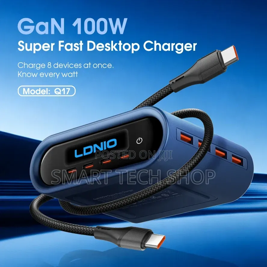 LDNIO Q17 100W GaN Charging Station for Laptops Mackbooks Tablets Etc