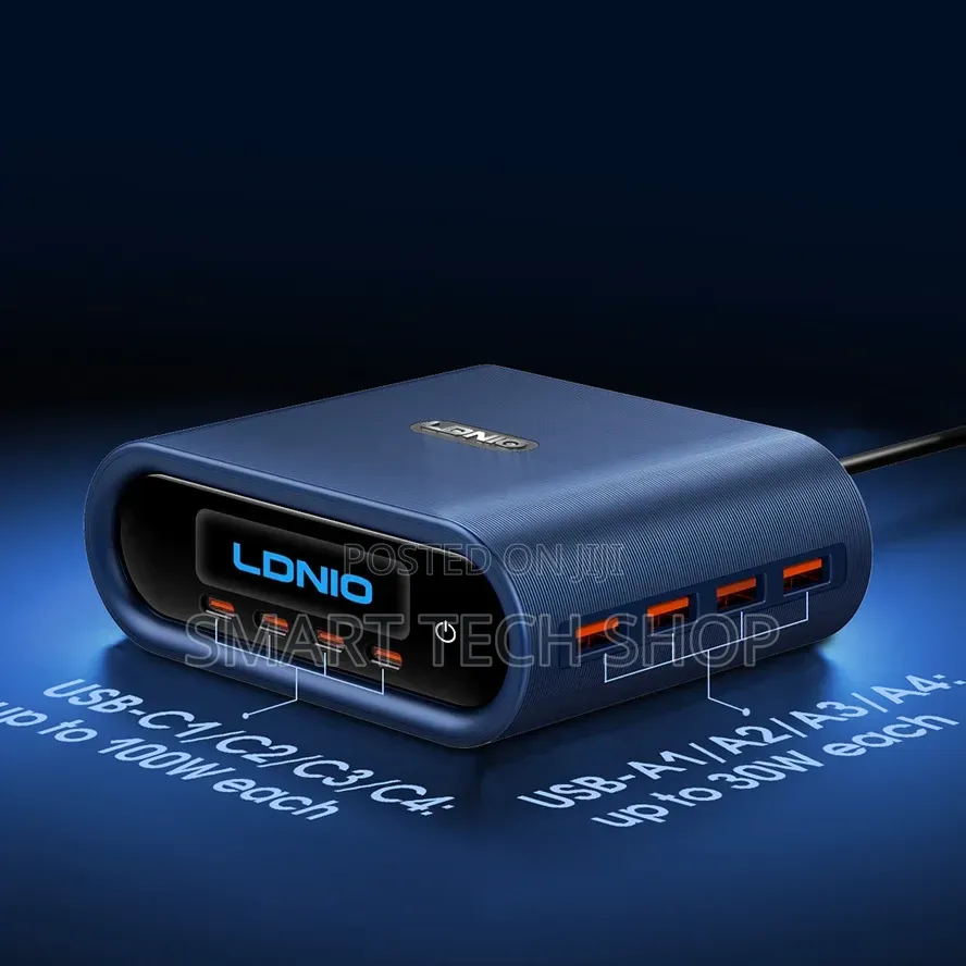 LDNIO Q17 100W GaN Charging Station for Laptops Mackbooks Tablets Etc