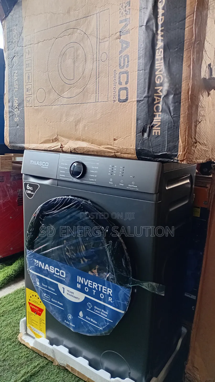 Nasco 6KG Front Load Washing Machine – Full Automatic Silver