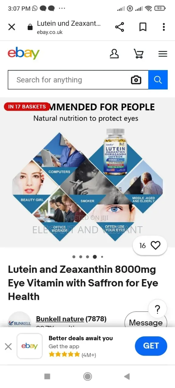 Letein and Zeaxanthin 8000mg Eye Vitamin With Saffron for Eye Health