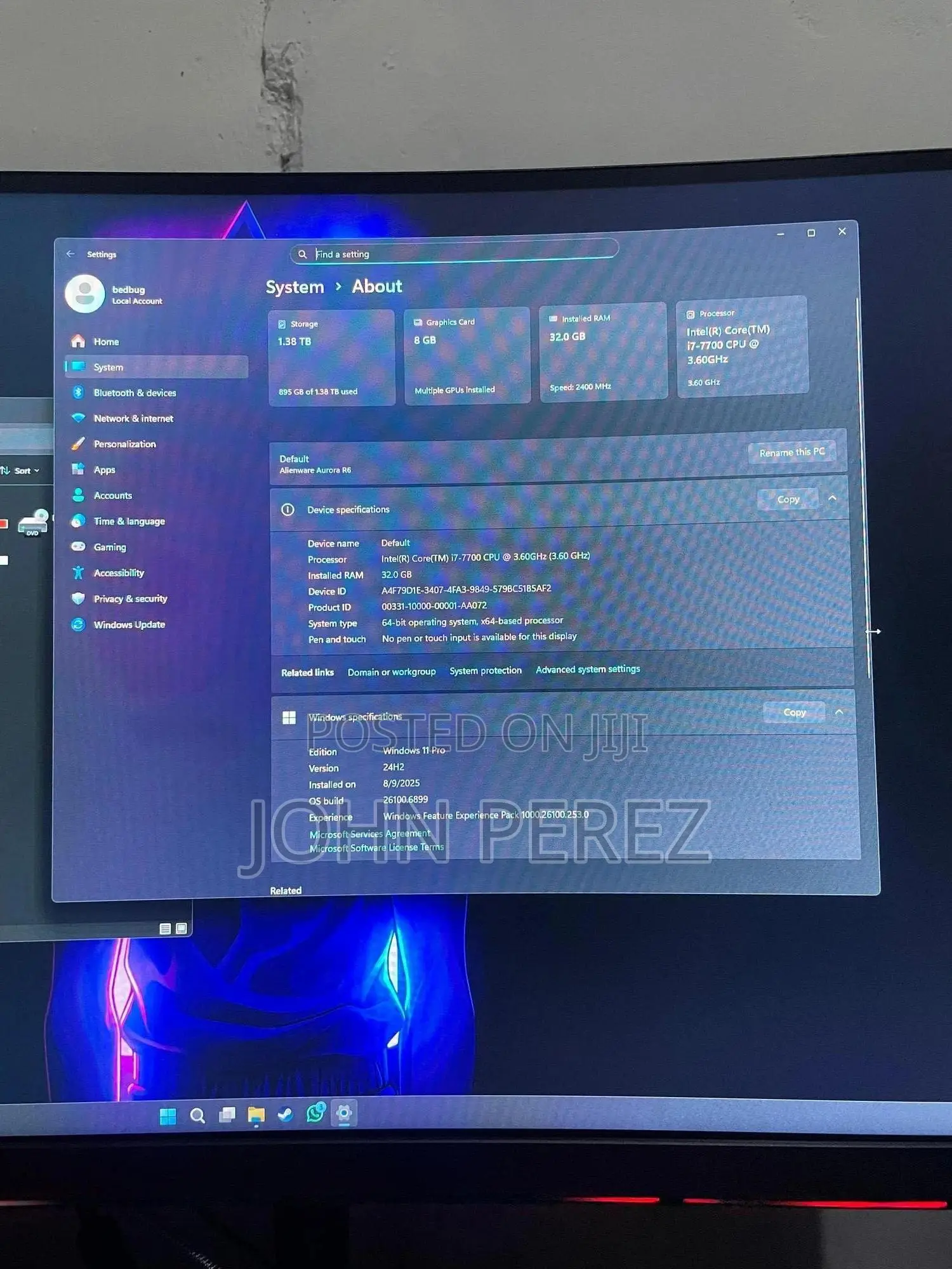 Dell Alienware Aurora R12 32GB Intel Core I7 HDD+SSD 1.5T