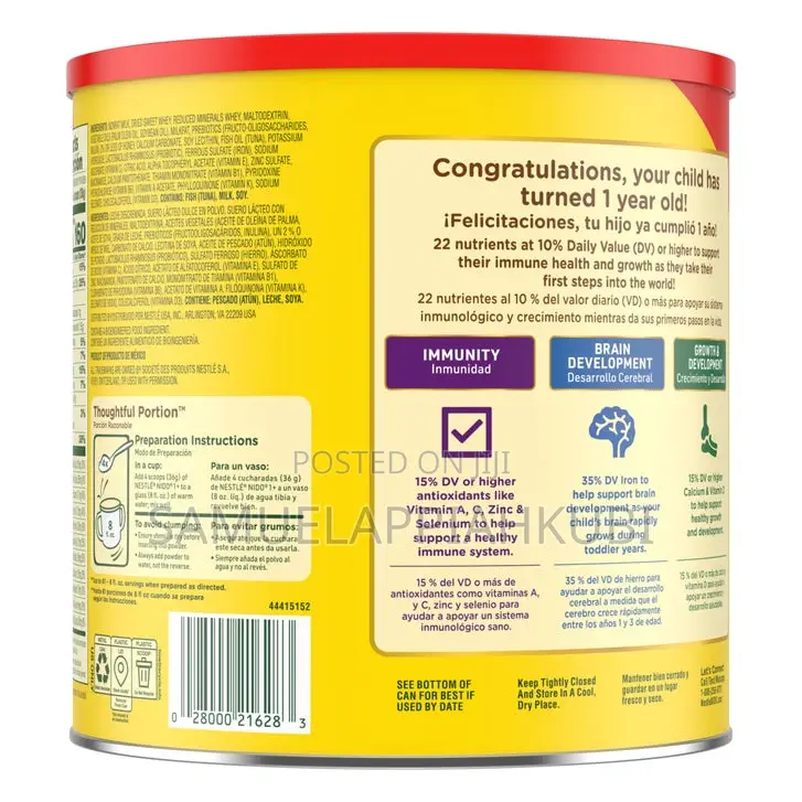 Nestle Nido Kinder 1+ Toddler Powdered Milk, 77.6 Oz