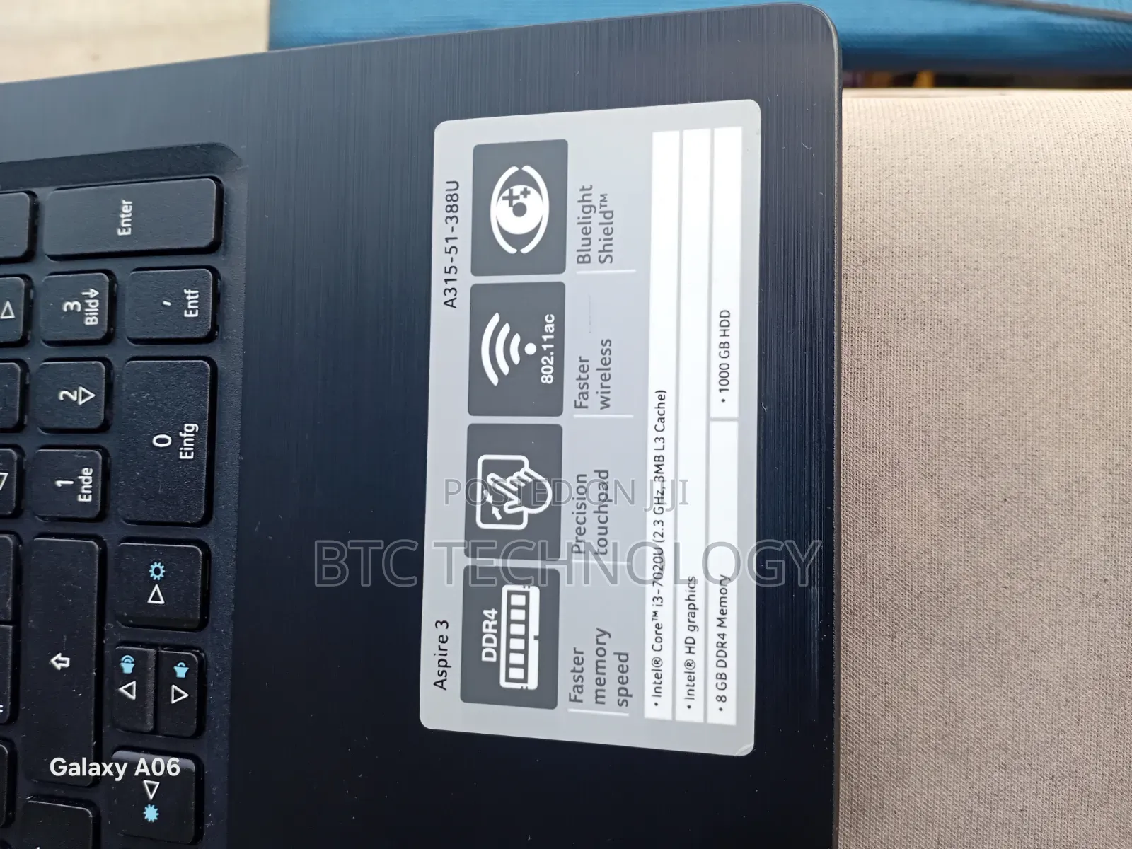 New Laptop Acer Aspire 3 A315-51 8GB Intel Core i3 SSHD (Hybrid) 1T