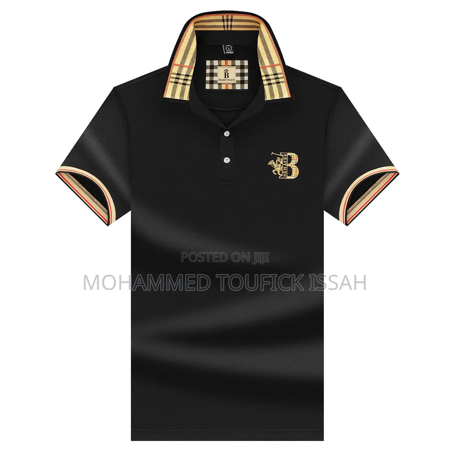 Men's Loose Embroidered Short Sleeved Polo T-Shirt